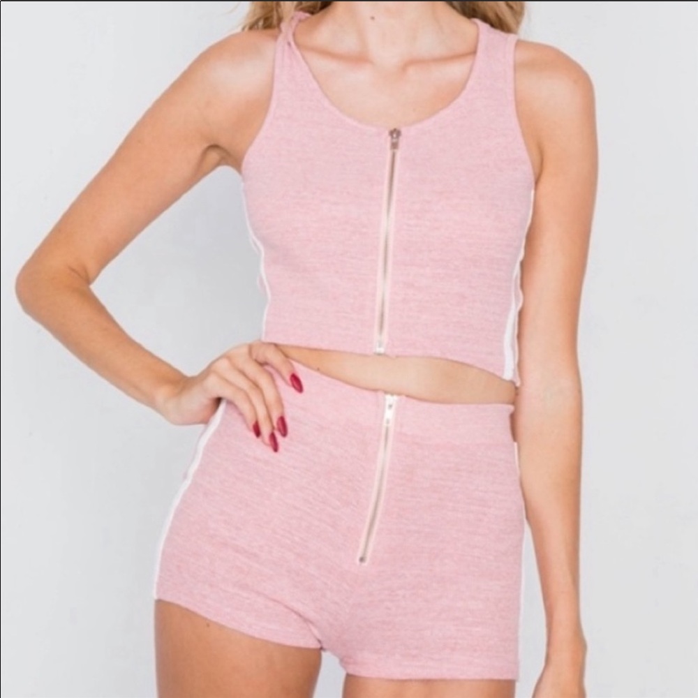 Color Block Athletic Crop Top & Mini Shorts💕